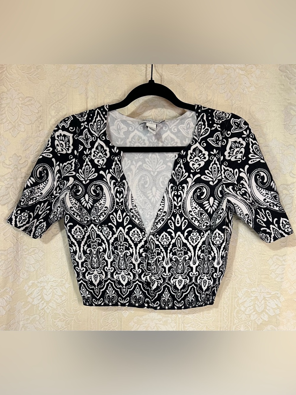 White House Black Market Cropped Button Shrug Bolero Cardigan M